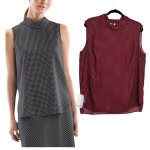 NWT MM LaFleur Lise Royal Checkered Top Ruby Red Womens Plus Size 3X